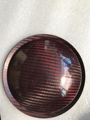5.1" (130mm) Carbon Fiber Dust Cap Red / Black