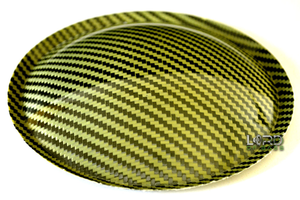 5.9" (150mm) Carbon Fiber Dust Cap Yellow / Black