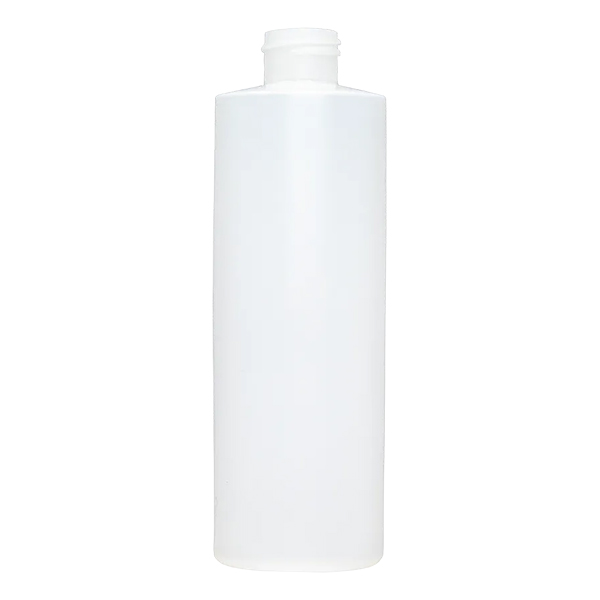 8oz Level 5 Treated Fluorinated Natural HDPE Cylinder Bottle 24/410