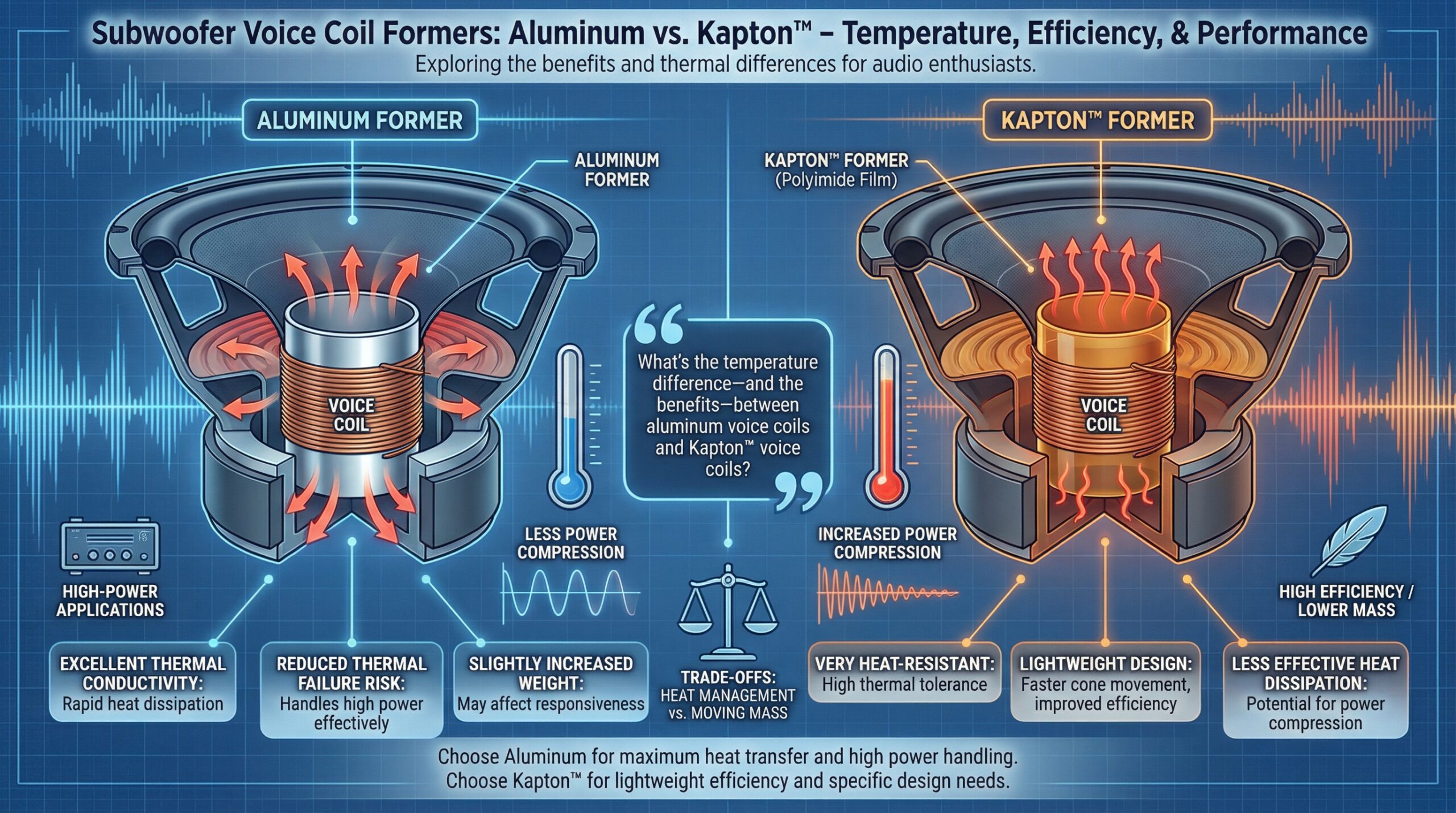 Temperature Differences Between Subwoofer Voice Coil Types