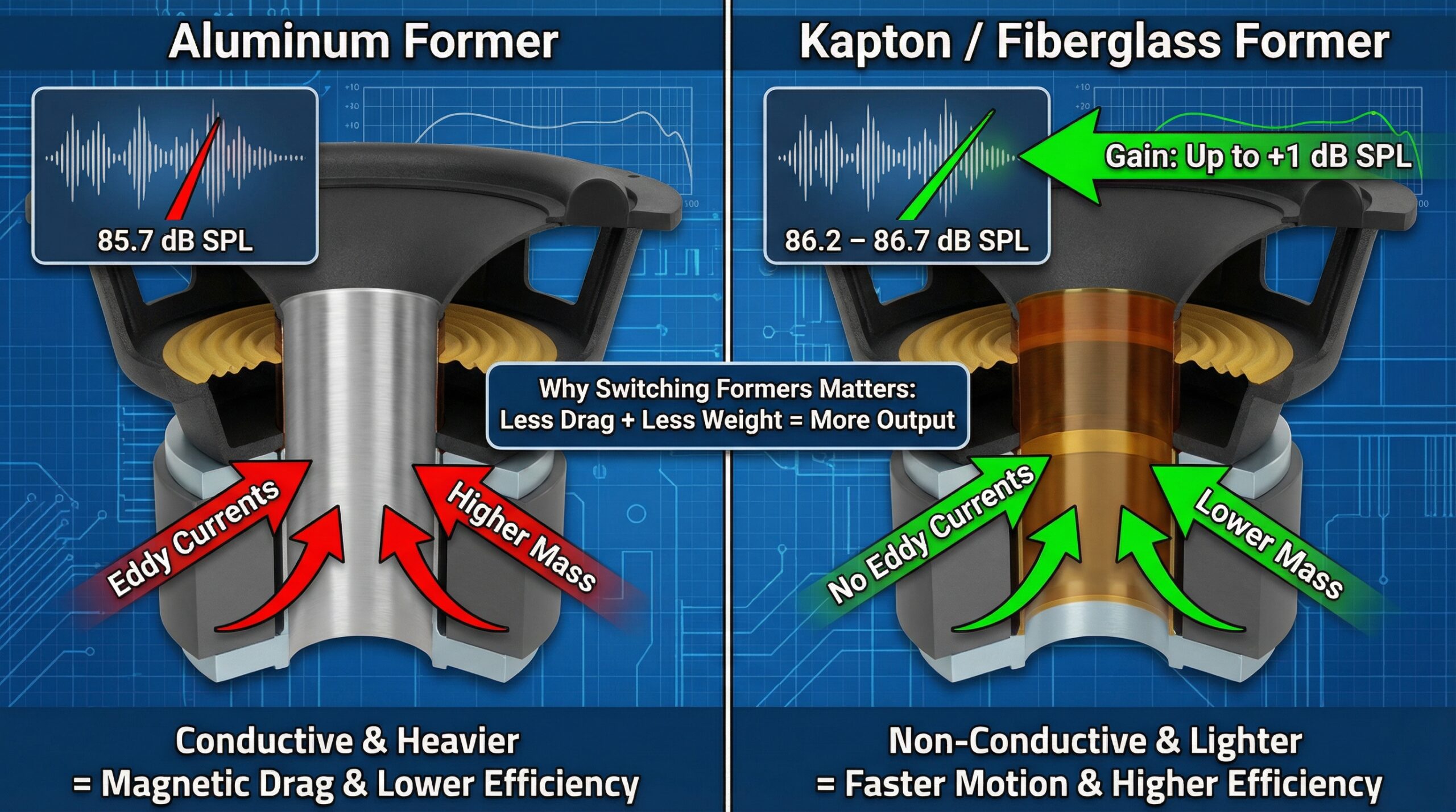 Why Switching to Kapton or Fiberglass Formers Can Gain You Up to 1 dB in SPL