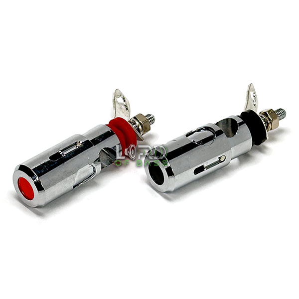4 Gauge Spring Loaded Chrome Binding Post (Pair)